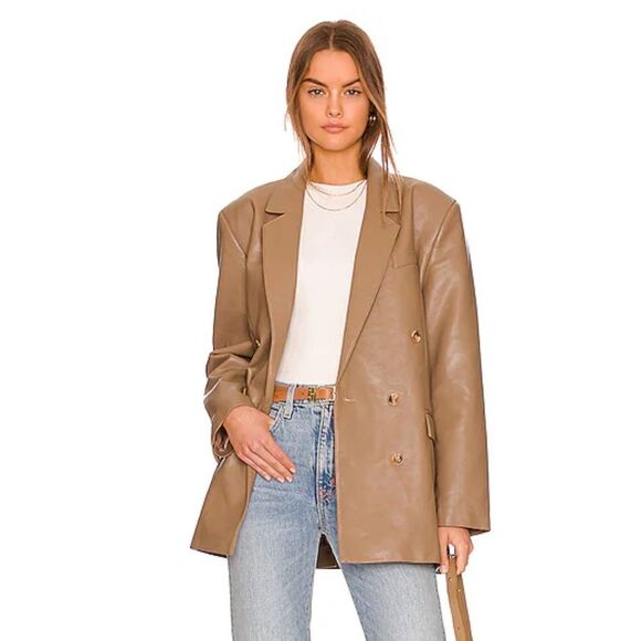 pistola Jackets & Blazers - Roman Oversized Double Breasted Blazer in Taupe
PISTOLA S